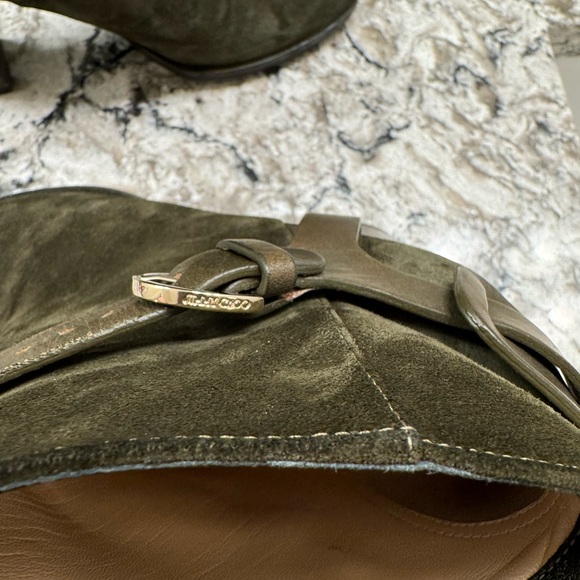 Jimmy Choo Olive Green Suede Ankle Boots size 37 - Picture 7 of 8